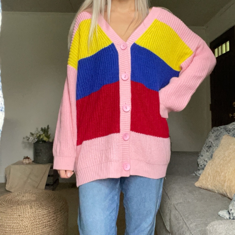 Pink Oversized Slouchy Cardigan